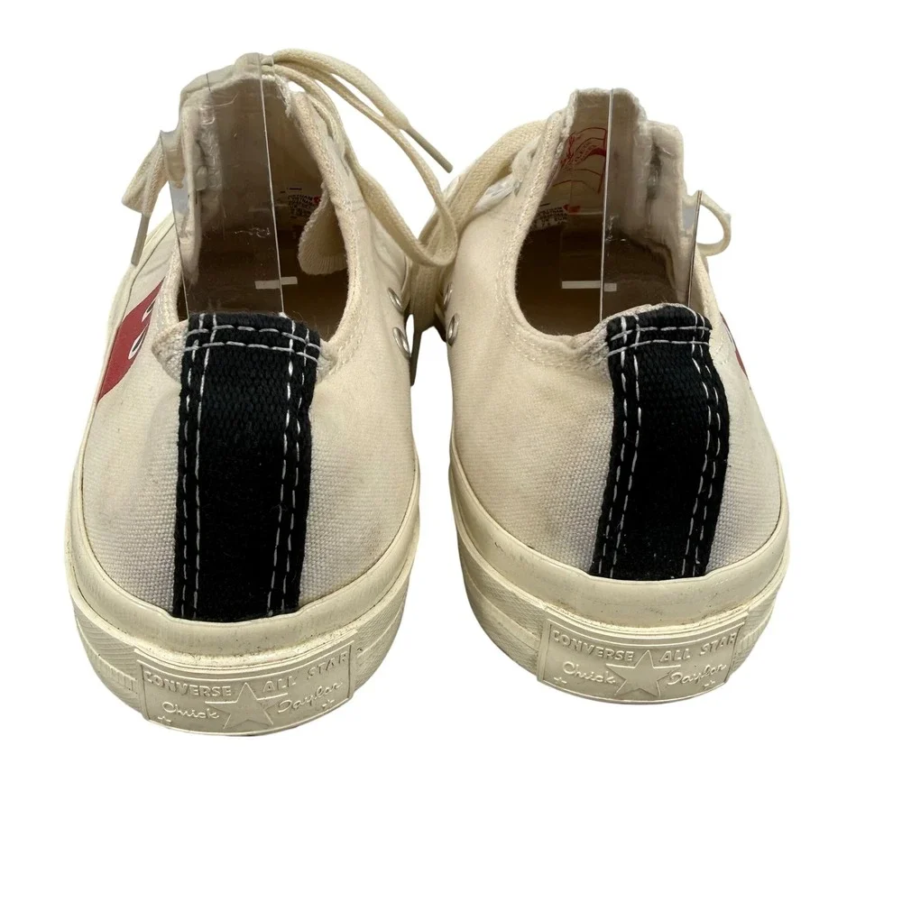 Comme des‎ Garçons PLAY x Converse Chuck 70 Low Cream Heart Sneakers Womens 7.5 - Picture 4 of 7